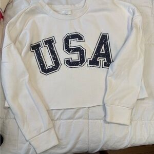 Abound white half crew USA Sweatshirt